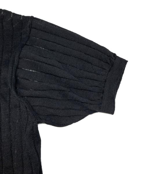 ALLEGE（アレッジ）ALLEGE (アレッジ) Linen S/S Knit Shirt ブラック サイズ:3の古着・服飾アイテム