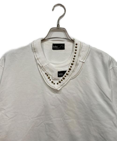 KOLOR（カラー）KOLOR (カラー) 三重襟 Tシャツ ホワイト サイズ:2の古着・服飾アイテム