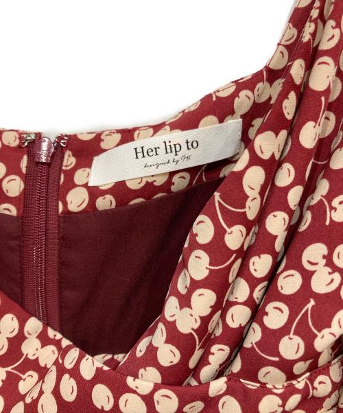 HER LIP TO（ハーリップトゥ）HER LIP TO (ハーリップトゥ) Cherry Pattern One Piece レッド サイズ:Mの古着・服飾アイテム