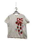 COMME des GARCONS GIRLコムデギャルソンガール）の古着「ストロベリーTシャツ」｜ホワイト