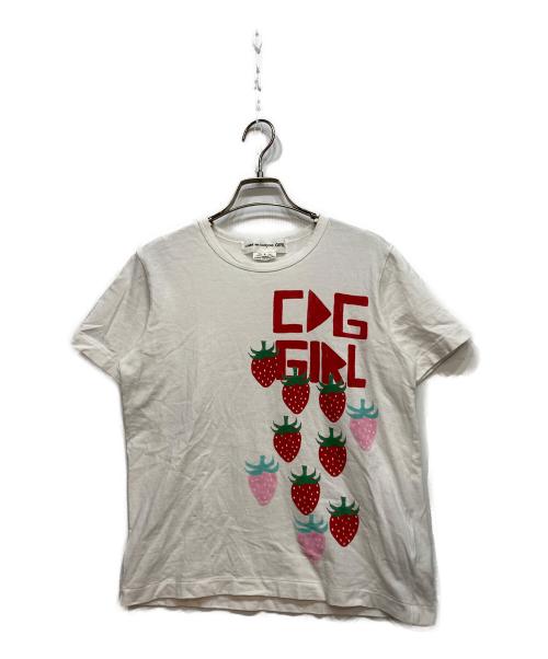 COMME des GARCONS GIRL（コムデギャルソンガール）COMME des GARCONS GIRL (コムデギャルソンガール) ストロベリーTシャツ ホワイト サイズ:Lの古着・服飾アイテム