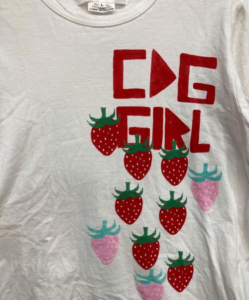 COMME des GARCONS GIRL（コムデギャルソンガール）COMME des GARCONS GIRL (コムデギャルソンガール) ストロベリーTシャツ ホワイト サイズ:Lの古着・服飾アイテム