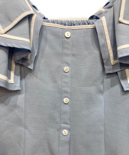 Snidel（スナイデル）Snidel (スナイデル) スナイデル スクエアスリーブブラウス ブルー サイズ:FREEの古着・服飾アイテム