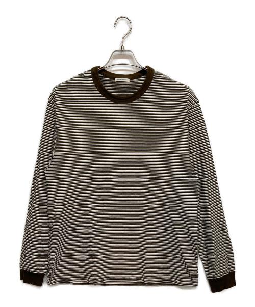 UNIVERSAL PRODUCTS.（ユニバーサルプロダクツ）UNIVERSAL PRODUCTS. (ユニバーサルプロダクツ) Multi Border L/S T-shirt ブラウン サイズ:Lの古着・服飾アイテム