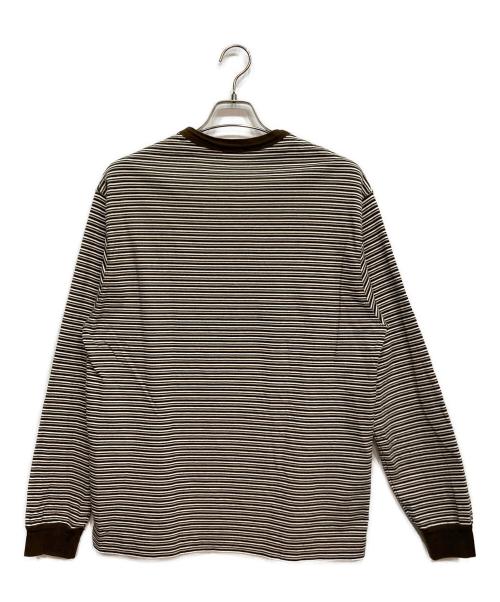 UNIVERSAL PRODUCTS.（ユニバーサルプロダクツ）UNIVERSAL PRODUCTS. (ユニバーサルプロダクツ) Multi Border L/S T-shirt ブラウン サイズ:Lの古着・服飾アイテム