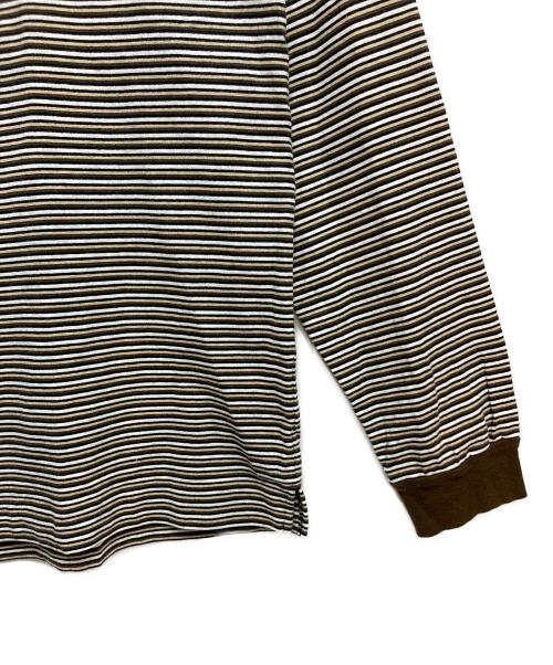 UNIVERSAL PRODUCTS.（ユニバーサルプロダクツ）UNIVERSAL PRODUCTS. (ユニバーサルプロダクツ) Multi Border L/S T-shirt ブラウン サイズ:Lの古着・服飾アイテム