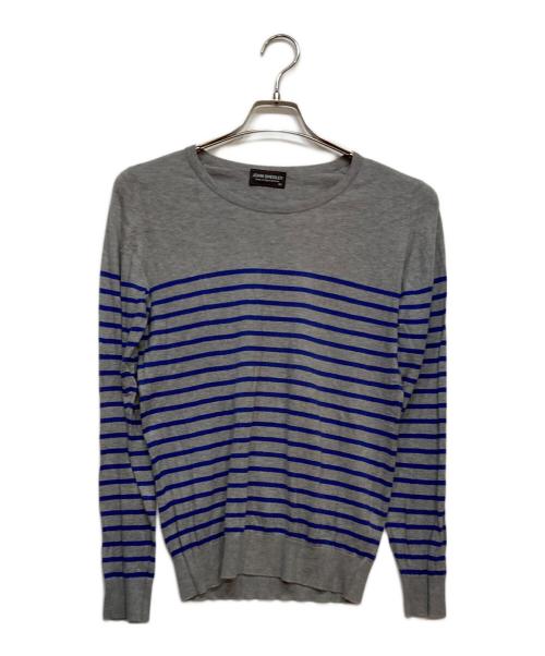 JOHN SMEDLEY（ジョンスメドレー）JOHN SMEDLEY (ジョンスメドレー) ボーダーニット グレー×ブルー サイズ:XSの古着・服飾アイテム