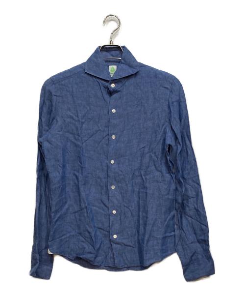 finamore（フィナモレ）finamore (フィナモレ) リネンシャツ インディゴ サイズ:Ｓの古着・服飾アイテム