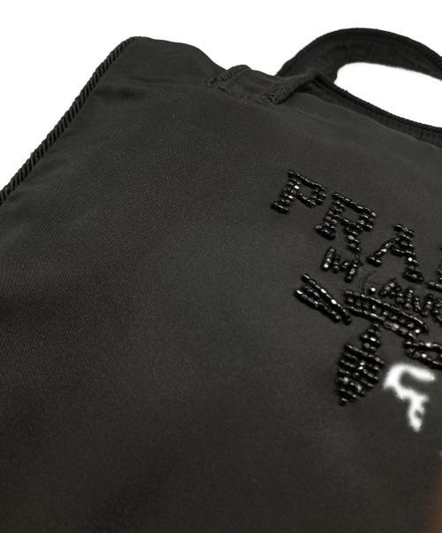 PRADA（プラダ）PRADA (プラダ) ビーズ ナイロン ハンドバッグ ブラックの古着・服飾アイテム