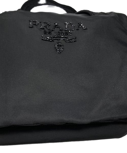 PRADA（プラダ）PRADA (プラダ) ビーズ ナイロン ハンドバッグ ブラックの古着・服飾アイテム