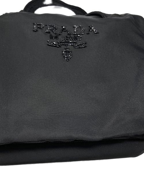PRADA（プラダ）PRADA (プラダ) ビーズ ナイロン ハンドバッグ ブラックの古着・服飾アイテム