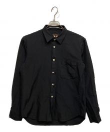 COMME des GARCONS HOMME PLUS（コムデギャルソンオムプリュス）の古着「ポリエステル縮絨シャツ」｜ブラック