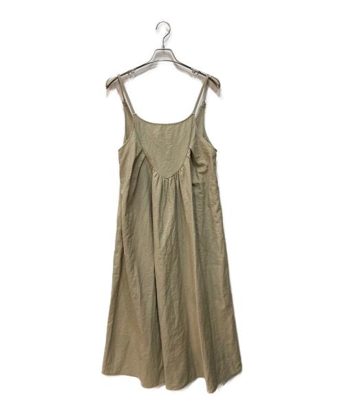 CASA FLINE（カーサフライン）CASA FLINE (カーサフライン) リネン キャミドレス グリーン サイズ:FREEの古着・服飾アイテム