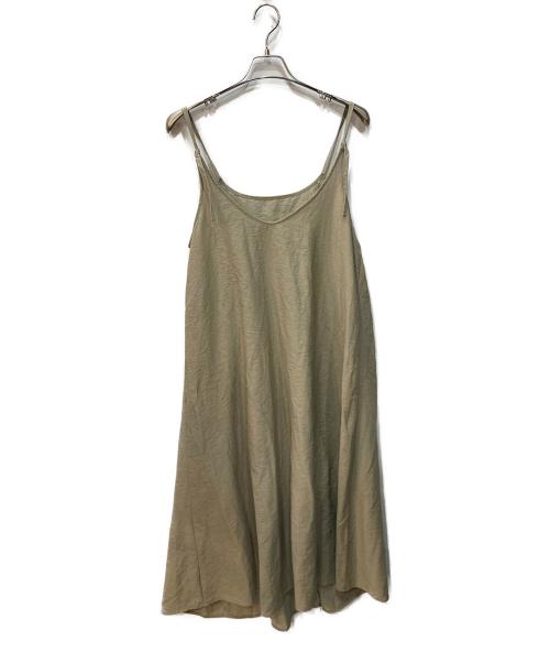 CASA FLINE（カーサフライン）CASA FLINE (カーサフライン) リネン キャミドレス グリーン サイズ:FREEの古着・服飾アイテム
