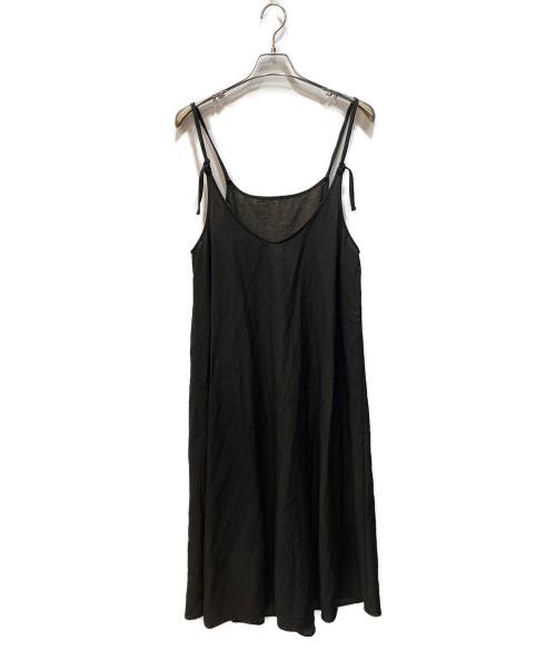 CASA FLINE（カーサフライン）CASA FLINE (カーサフライン) リネン キャミドレス ワンピース ブラック サイズ:Freeの古着・服飾アイテム