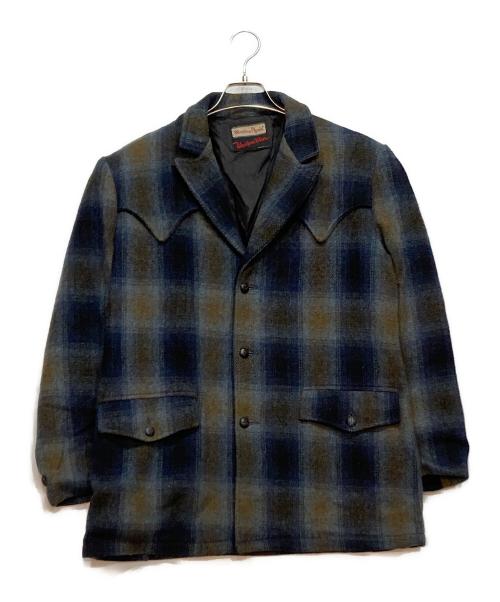 Weather Jack（ウェザージャック）Weather Jack (ウェザージャック) オンブレチェックウエスタンウールジャケット ネイビー サイズ:不明の古着・服飾アイテム