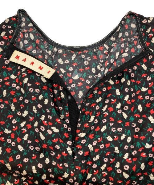MARNI（マルニ）MARNI (マルニ) シルク花柄ノースリーブワンピース ブラック サイズ:36の古着・服飾アイテム