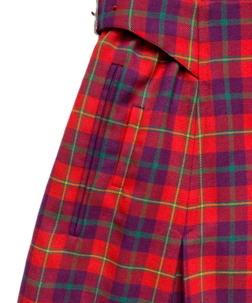 Christian Dior Sports（クリスチャン ディオールスポーツ）Christian Dior Sports (クリスチャン ディオールスポーツ) チェックスカート レッド サイズ:Sの古着・服飾アイテム