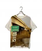 MM6 Maison Margielaエムエムシックスメゾンマルジェラ）の古着「転写 プリント Tシャツ」｜ブラウン×ホワイト