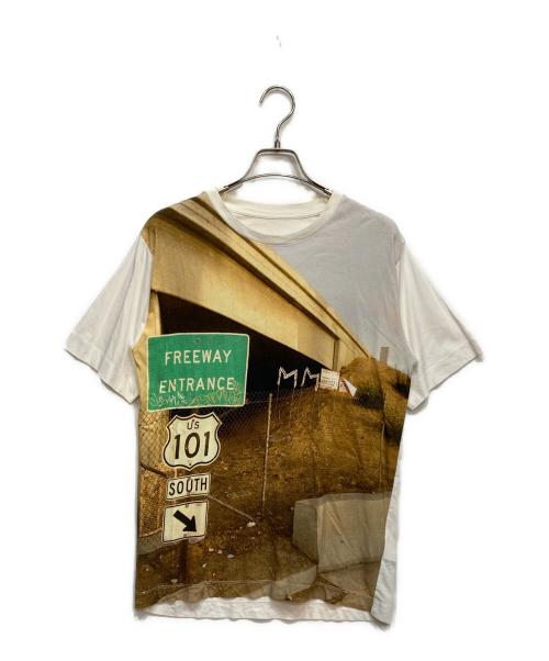 MM6 Maison Margiela（エムエムシックスメゾンマルジェラ）MM6 Maison Margiela (エムエムシックスメゾンマルジェラ) 転写 プリント Tシャツ ブラウン×ホワイト サイズ:Mの古着・服飾アイテム