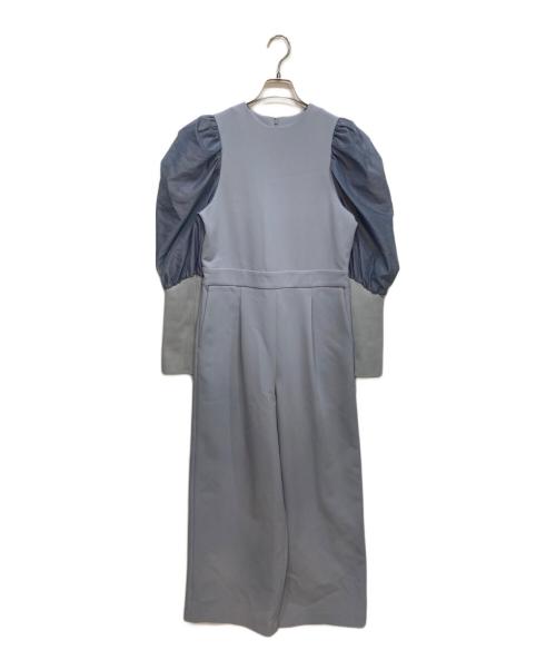 Adam et Rope（アダム エ ロペ）Adam et Rope (アダム エ ロペ) バルーンスリーブ ロンパース オールインワン ブルー サイズ:38の古着・服飾アイテム
