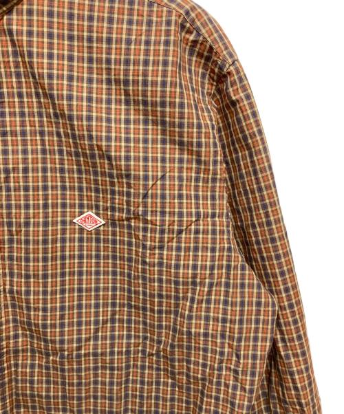DANTON（ダントン）DANTON (ダントン) コットンツイル バンドカラーシャツ ブラウン サイズ:42の古着・服飾アイテム