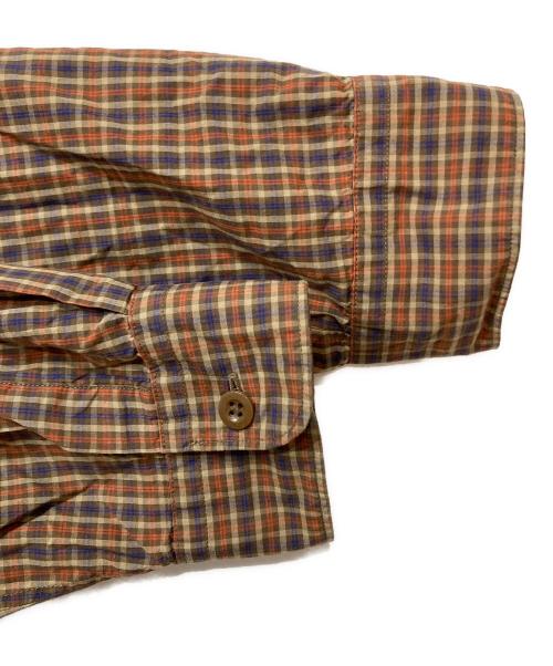 DANTON（ダントン）DANTON (ダントン) コットンツイル バンドカラーシャツ ブラウン サイズ:42の古着・服飾アイテム