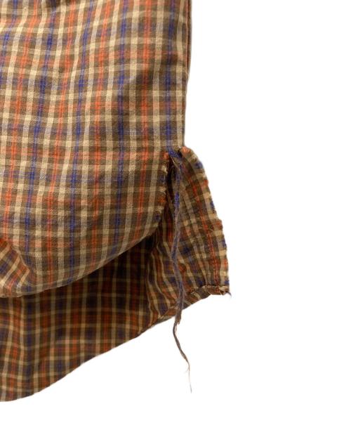 DANTON（ダントン）DANTON (ダントン) コットンツイル バンドカラーシャツ ブラウン サイズ:42の古着・服飾アイテム