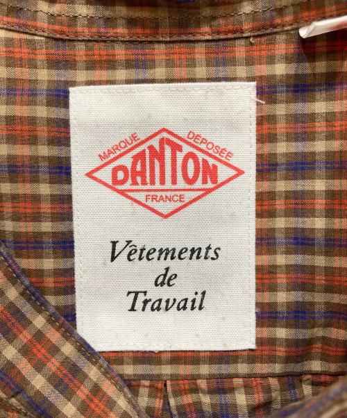 DANTON（ダントン）DANTON (ダントン) コットンツイル バンドカラーシャツ ブラウン サイズ:42の古着・服飾アイテム