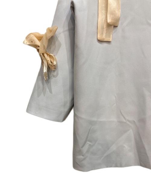 LA POMME（ラポミ）LA POMME (ラポミ) Ribbon Attacthed  Jacket ブルー サイズ:M 未使用品の古着・服飾アイテム
