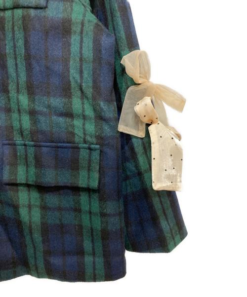 LA POMME（ラポミ）LA POMME (ラポミ) Ribbon Attacthed jacket グリーン サイズ:M 未使用品の古着・服飾アイテム