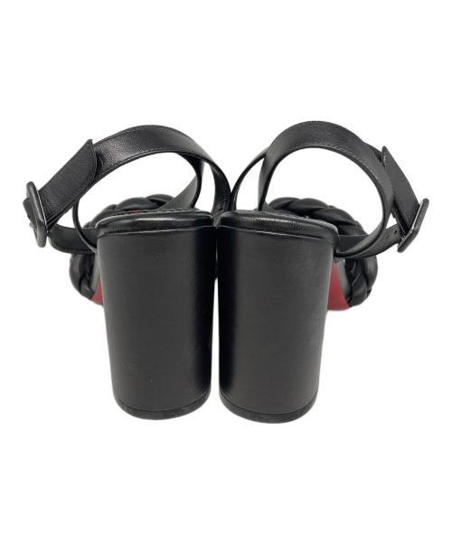 Christian Louboutin（クリスチャン・ルブタン）Christian Louboutin (クリスチャン・ルブタン) 編み込みサンダル ブラック サイズ:36 1/2の古着・服飾アイテム