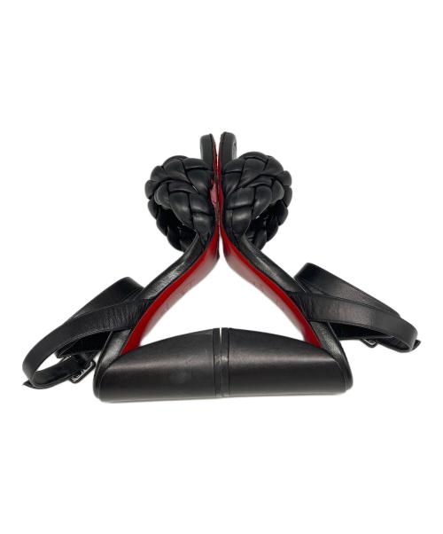 Christian Louboutin（クリスチャン・ルブタン）Christian Louboutin (クリスチャン・ルブタン) 編み込みサンダル ブラック サイズ:36 1/2の古着・服飾アイテム