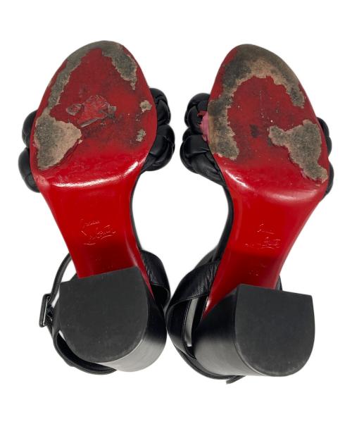 Christian Louboutin（クリスチャン・ルブタン）Christian Louboutin (クリスチャン・ルブタン) 編み込みサンダル ブラック サイズ:36 1/2の古着・服飾アイテム
