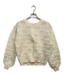 SHIPS（シップス）の古着「2WAY フラワー ジャカード ハーフ ジップ プルオーバー ships」｜アイボリー