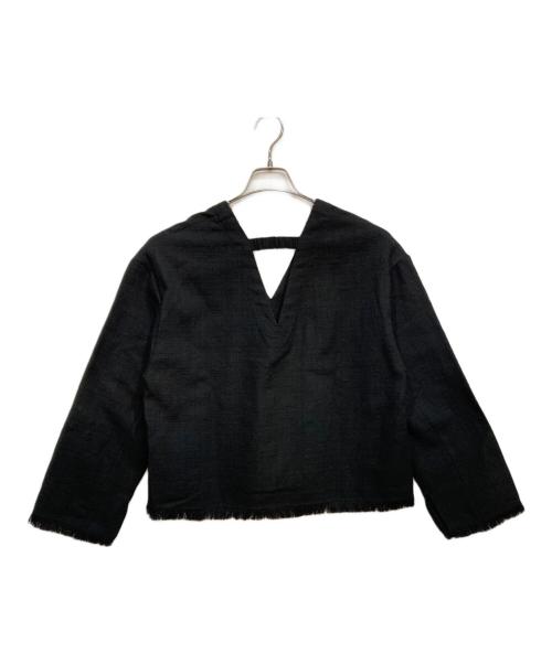 IENA（イエナ）IENA (イエナ) ツイード フリンジT ブラウス ブラック サイズ:F 未使用品の古着・服飾アイテム