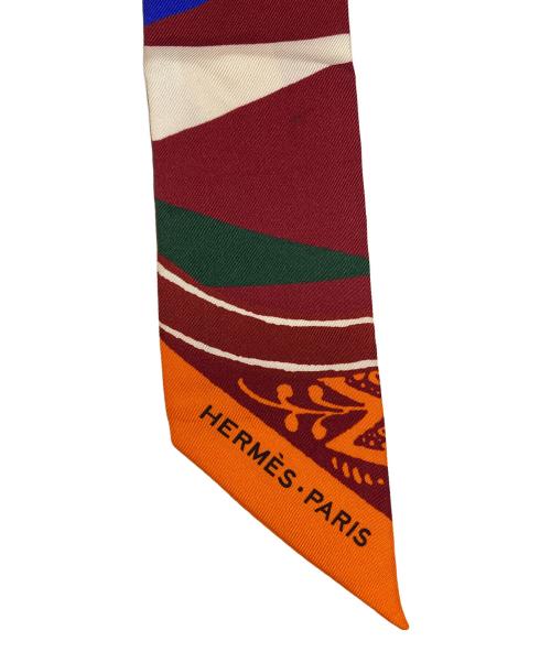 HERMES（エルメス）HERMES (エルメス) ツイリーシルクスカーフ グリーン×オレンジの古着・服飾アイテム