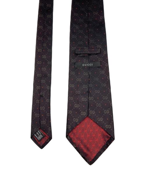 GUCCI（グッチ）GUCCI (グッチ) GG柄ネクタイ ブラック サイズ:表記無し（実寸参照）の古着・服飾アイテム