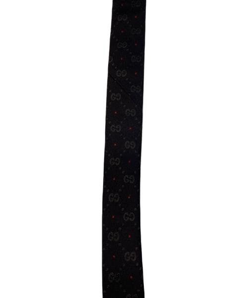 GUCCI（グッチ）GUCCI (グッチ) GG柄ネクタイ ブラック サイズ:表記無し（実寸参照）の古着・服飾アイテム