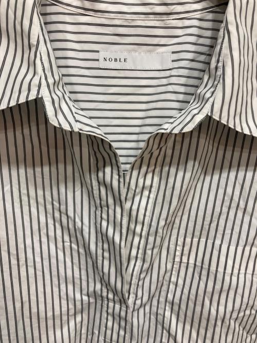 Noble（ノーブル）Noble (ノーブル) イージーケアコットンスキッパーシャツ ブラック×ホワイト サイズ:FREEの古着・服飾アイテム