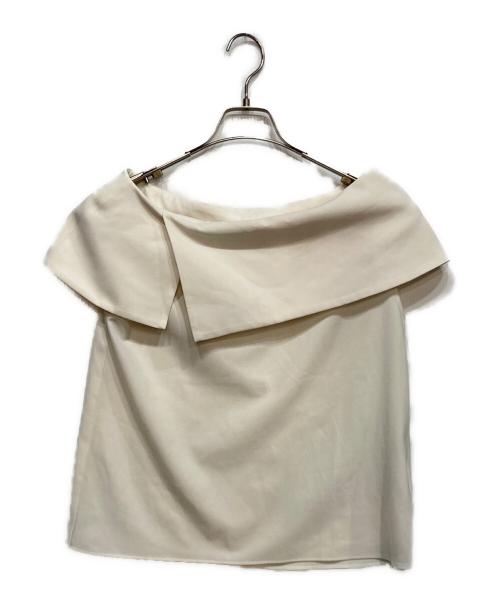Noble（ノーブル）Noble (ノーブル) コンパクトストレッチ ケープ ブラウス ホワイト サイズ:実寸参照の古着・服飾アイテム