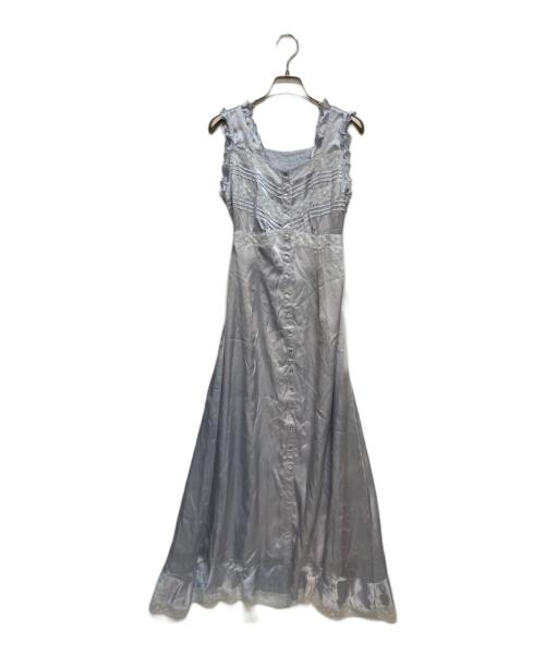 Deicy（デイシー）Deicy (デイシー) シルクピンタック レース ワンピース ブルー サイズ:1の古着・服飾アイテム