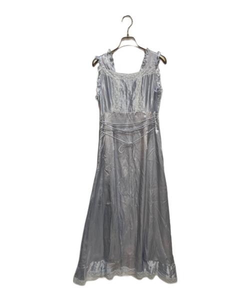 Deicy（デイシー）Deicy (デイシー) シルクピンタック レース ワンピース ブルー サイズ:1の古着・服飾アイテム