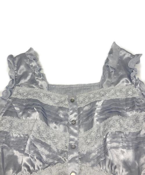 Deicy（デイシー）Deicy (デイシー) シルクピンタック レース ワンピース ブルー サイズ:1の古着・服飾アイテム
