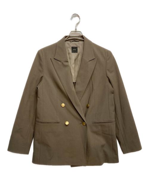 Spick and Span（スピック＆スパン）Spick and Span (スピック＆スパン) プレーンウィーブ ダブルブレスト ジャケット ブラウン サイズ:36の古着・服飾アイテム