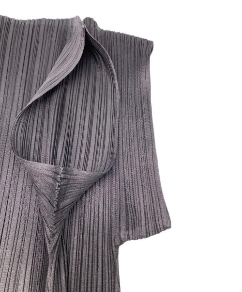 PLEATS PLEASE（プリーツプリーズ）PLEATS PLEASE (プリーツプリーズ) Vネック チュニック ワンピース ブラウン サイズ:3の古着・服飾アイテム