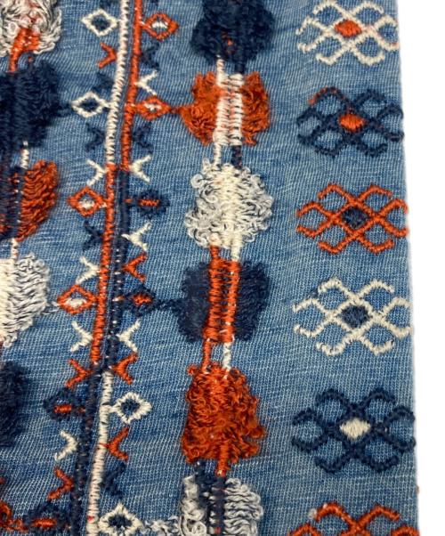 KAPITAL（キャピタル）KAPITAL (キャピタル) 刺繍 ストール ブルーの古着・服飾アイテム