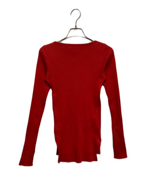 AURALEE（オーラリー）AURALEE (オーラリー) ボートネック リブ ニット レッドの古着・服飾アイテム