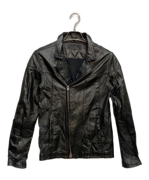Shama（シャマ）Shama (シャマ) カウレザー ライダース ジャケット ブラック サイズ:40の古着・服飾アイテム