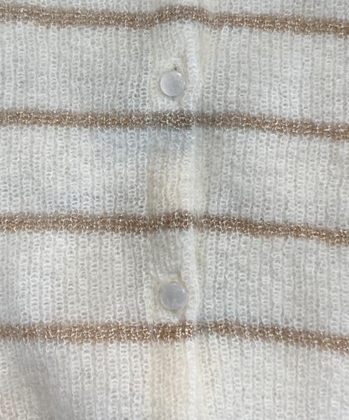 LA MAILLE SEZANE（ラ マイユ セザンヌ）LA MAILLE SEZANE (ラ マイユ セザンヌ) ニットカーディガン ブラウン×ホワイト サイズ:表記無しの古着・服飾アイテム